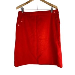 J. Crew Size 12 Orange Wool Cashmere Blend Skirt
